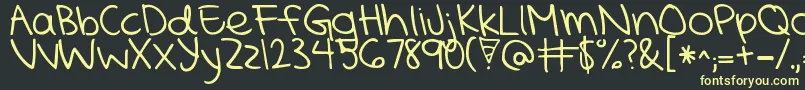 KGMercyInTheMorning Font – Yellow Fonts on Black Background