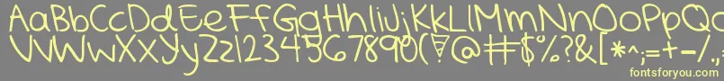 KGMercyInTheMorning Font – Yellow Fonts on Gray Background