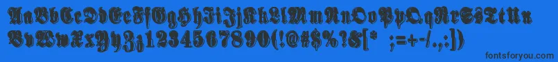 SinisenharmaaPerkele Font – Black Fonts on Blue Background