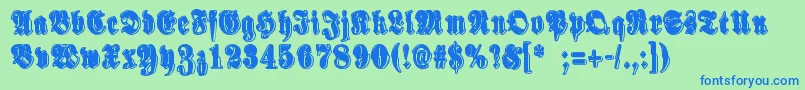 SinisenharmaaPerkele Font – Blue Fonts on Green Background