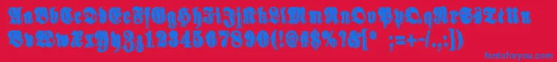 SinisenharmaaPerkele Font – Blue Fonts on Red Background
