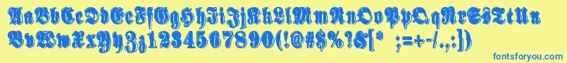 SinisenharmaaPerkele Font – Blue Fonts on Yellow Background