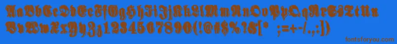 SinisenharmaaPerkele Font – Brown Fonts on Blue Background