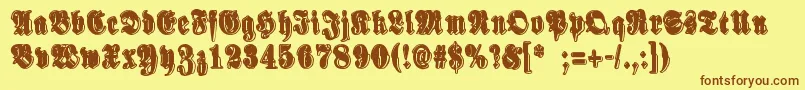 SinisenharmaaPerkele Font – Brown Fonts on Yellow Background