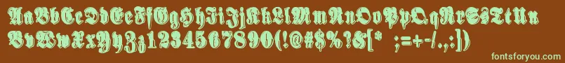SinisenharmaaPerkele-fontti – vihreät fontit ruskealla taustalla