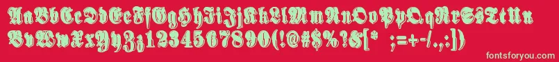 SinisenharmaaPerkele Font – Green Fonts on Red Background