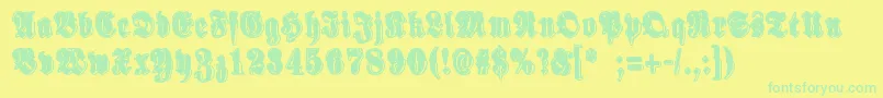 SinisenharmaaPerkele Font – Green Fonts on Yellow Background