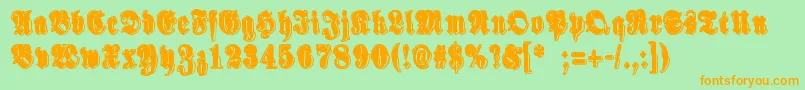 SinisenharmaaPerkele Font – Orange Fonts on Green Background