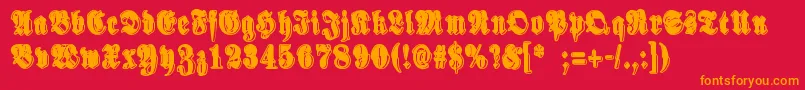 SinisenharmaaPerkele Font – Orange Fonts on Red Background