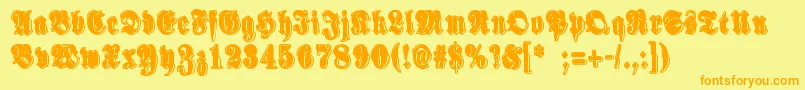SinisenharmaaPerkele Font – Orange Fonts on Yellow Background