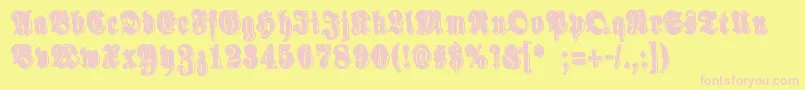 SinisenharmaaPerkele Font – Pink Fonts on Yellow Background