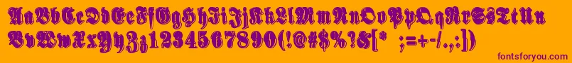 SinisenharmaaPerkele Font – Purple Fonts on Orange Background