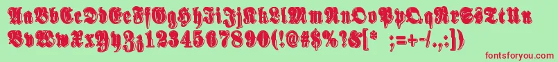 SinisenharmaaPerkele Font – Red Fonts on Green Background