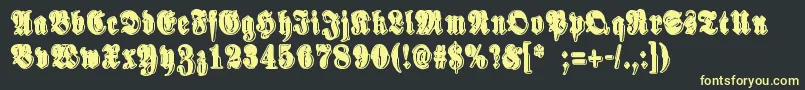 SinisenharmaaPerkele Font – Yellow Fonts on Black Background