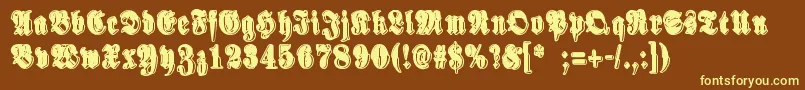 SinisenharmaaPerkele Font – Yellow Fonts on Brown Background