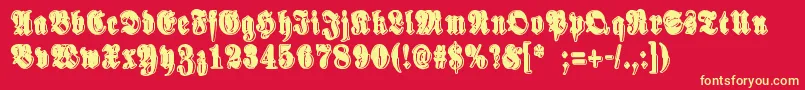 SinisenharmaaPerkele Font – Yellow Fonts on Red Background