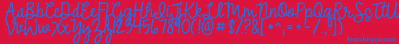 KGNoMatterWhat Font – Blue Fonts on Red Background