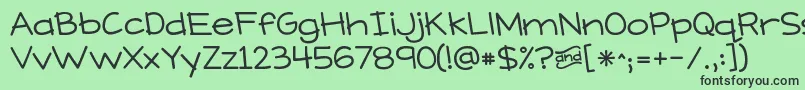 KGWhatDoesTheFoxSay Font – Black Fonts on Green Background