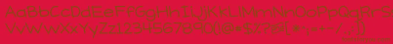 KGWhatDoesTheFoxSay Font – Brown Fonts on Red Background