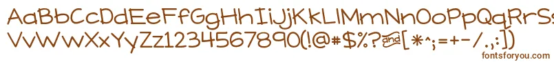 KGWhatDoesTheFoxSay-Schriftart – Braune Schriften auf weißem Hintergrund