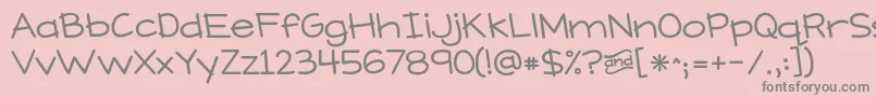 KGWhatDoesTheFoxSay Font – Gray Fonts on Pink Background