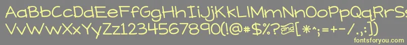 KGWhatDoesTheFoxSay Font – Yellow Fonts on Gray Background