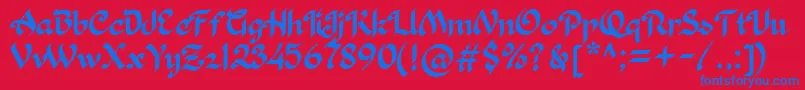 Khaleefa Font – Blue Fonts on Red Background