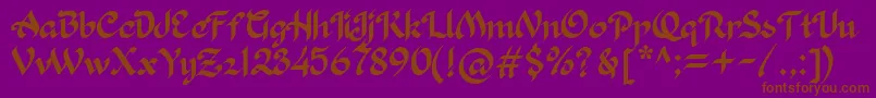 Khaleefa-Schriftart – Braune Schriften auf violettem Hintergrund