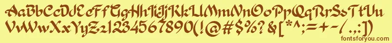 Khaleefa Font – Brown Fonts on Yellow Background