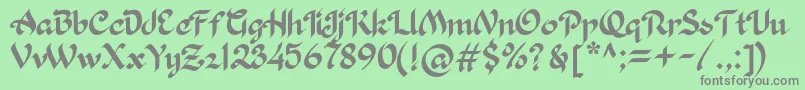 フォントKhaleefa – 緑の背景に灰色の文字