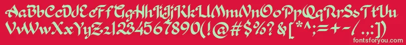 Khaleefa Font – Green Fonts on Red Background