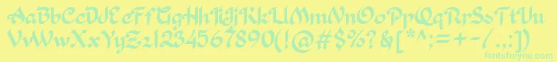 Khaleefa Font – Green Fonts on Yellow Background