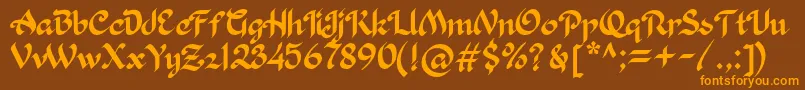 Khaleefa Font – Orange Fonts on Brown Background