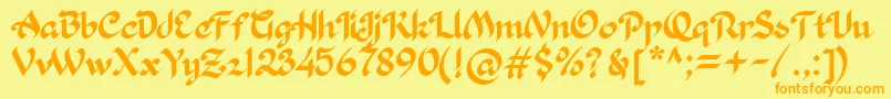 Khaleefa Font – Orange Fonts on Yellow Background