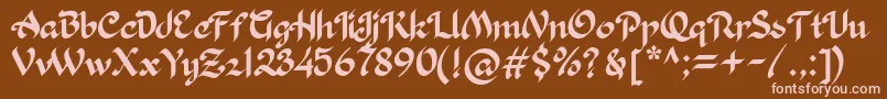 Khaleefa Font – Pink Fonts on Brown Background