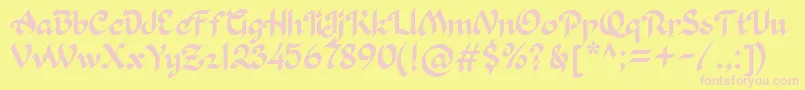 Khaleefa Font – Pink Fonts on Yellow Background