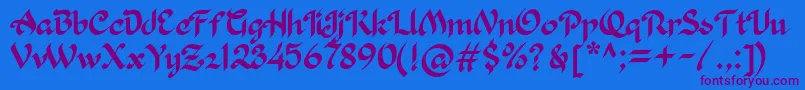 Khaleefa Font – Purple Fonts on Blue Background