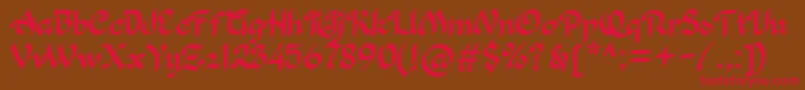 Khaleefa-Schriftart – Rote Schriften auf braunem Hintergrund