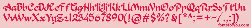 Khaleefa Font – Red Fonts on Pink Background
