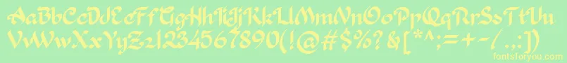 Khaleefa Font – Yellow Fonts on Green Background