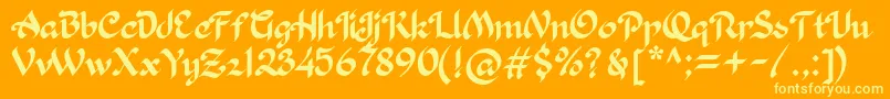 Khaleefa Font – Yellow Fonts on Orange Background
