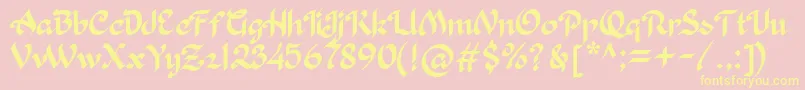 Khaleefa Font – Yellow Fonts on Pink Background