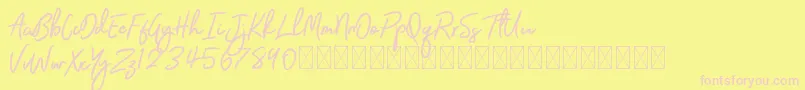 khalidpersonal Font – Pink Fonts on Yellow Background