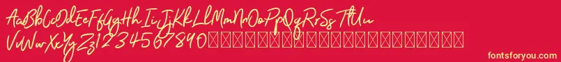 khalidpersonal Font – Yellow Fonts on Red Background