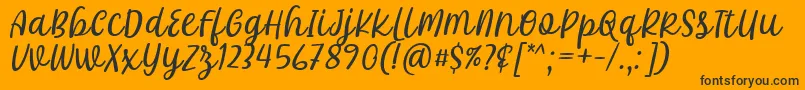 Khalifa Font by 7Ntypes D-Schriftart – Schwarze Schriften auf orangefarbenem Hintergrund