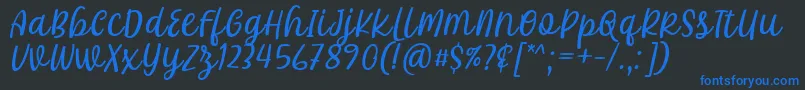 フォントKhalifa Font by 7Ntypes D – 黒い背景に青い文字