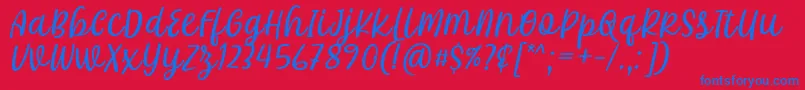 Fonte Khalifa Font by 7Ntypes D – fontes azuis em um fundo vermelho