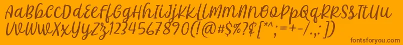 Khalifa Font by 7Ntypes D-Schriftart – Braune Schriften auf orangefarbenem Hintergrund