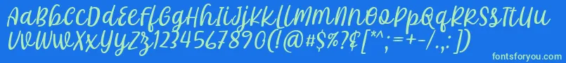 Khalifa Font by 7Ntypes D Font – Green Fonts on Blue Background