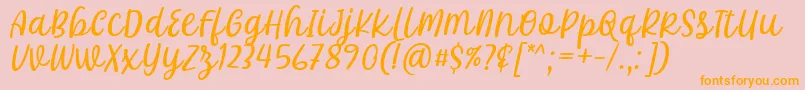 Khalifa Font by 7Ntypes D-Schriftart – Orangefarbene Schriften auf rosa Hintergrund